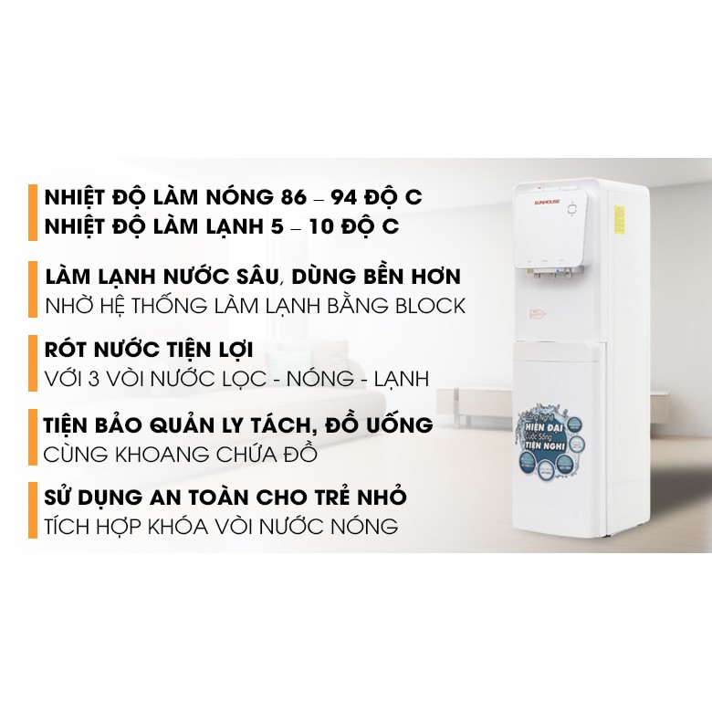 Cây nước nóng lạnh 3 vòi Sunhouse SHD9546