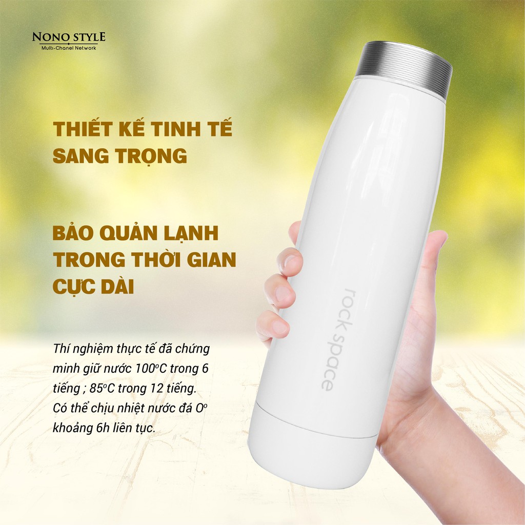 [CHÍNH HÃNG] Bình Giữ Nhiệt Cao Cấp Rockspace 420ml - Có Đèn Led Báo Hiệu Nhiệt Độ - BẢO HÀNH 1 ĐỔI 1