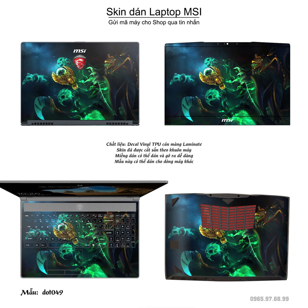 Skin dán Laptop MSI in hình Dota 2 nhiều mẫu 8 (inbox mã máy cho Shop)