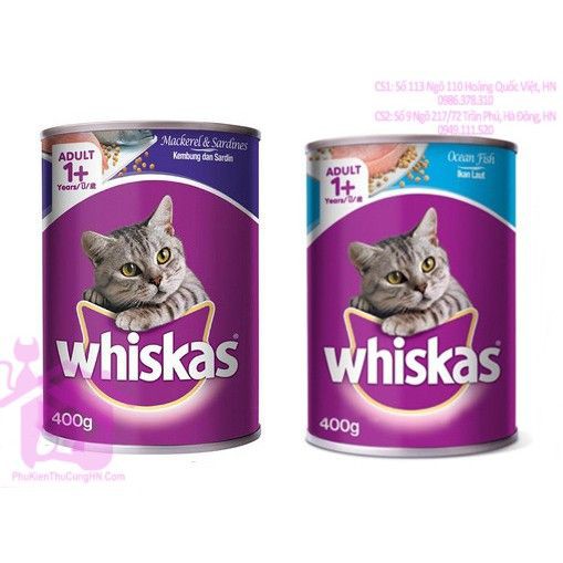 [ RẺ BẤT NGỜ ]Thức ăn cho mèo Pate Whiskas Adult Lon 400g - Phụ kiện chó mèo Pet shop Hà Nội- THÁI NGUYÊN