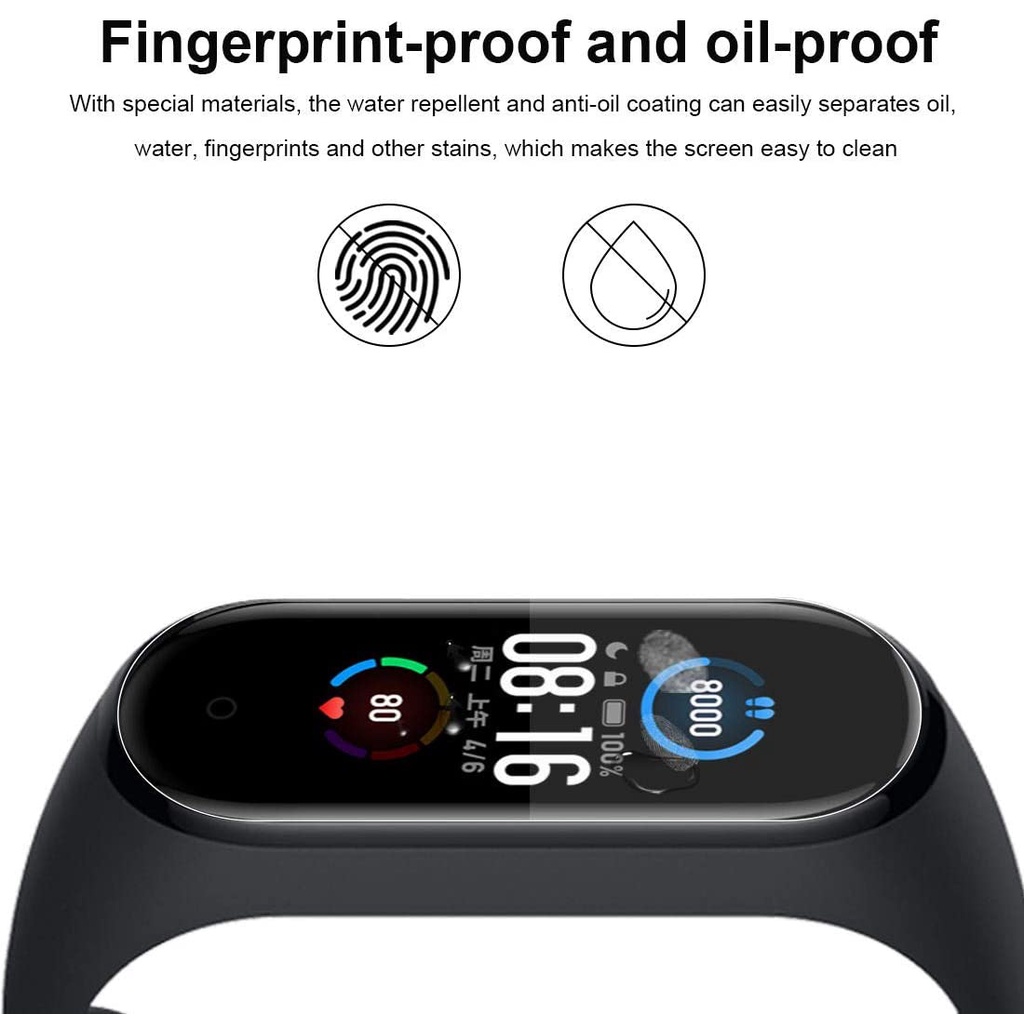 Set 5 miếng dán bảo vệ màn hình chống trầy cho đồng hồ thông minh Xiaomi Mi Band 4 (có bán lẻ một miếng)