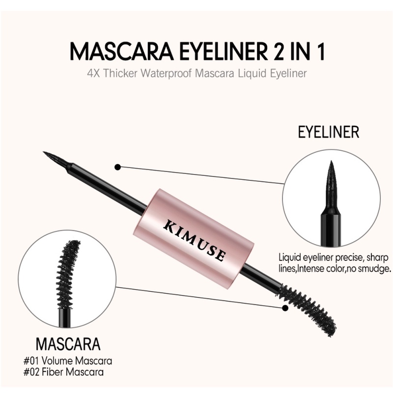 Mascara + Bút Kẻ Mắt 2 Trong 1 KIMUSE Chống Nước Lâu Trôi Chống Mồ Hôi Lâu Trôi | BigBuy360 - bigbuy360.vn