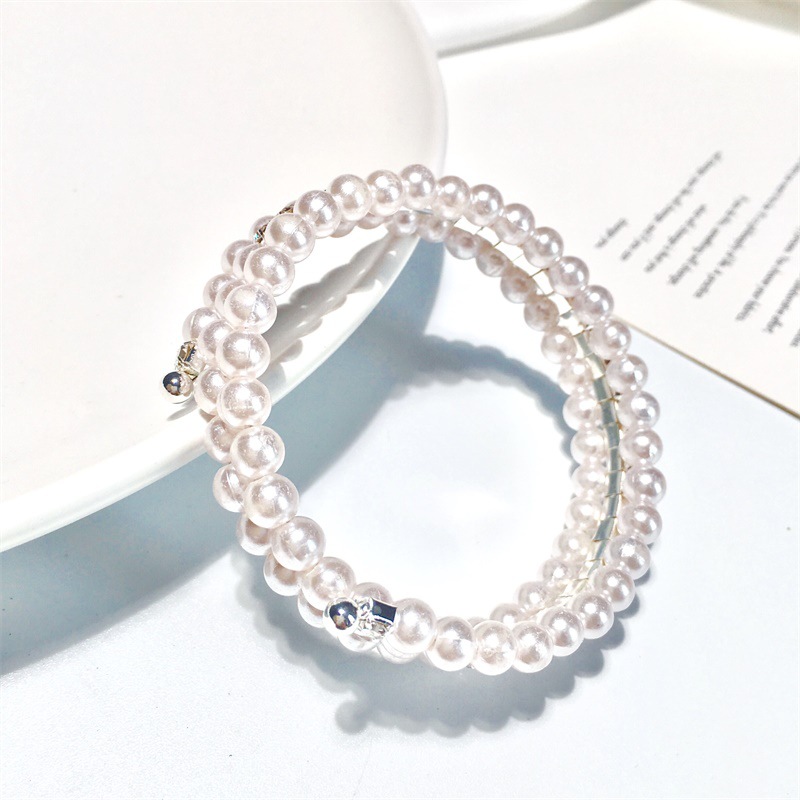 Vòng tay 3 lớp ngọc trai phối kim cương giả thời trang Hàn Quốc cho nữ | BigBuy360 - bigbuy360.vn