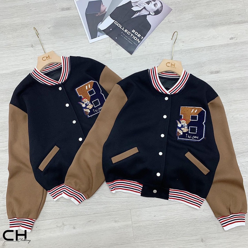 Áo khoác Bomber nỉ Unisex phong các Hàn QUốc H203