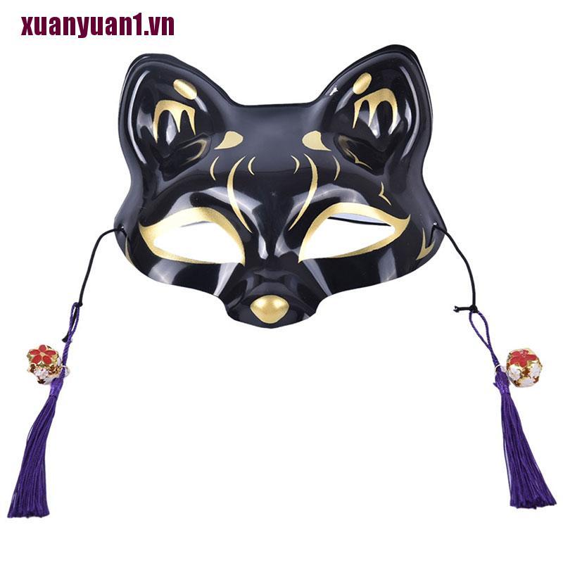 [xuanyuan1] Mặt Nạ Hóa Trang Cáo Nửa Mặt Hóa Trang Halloween Nhật Bản