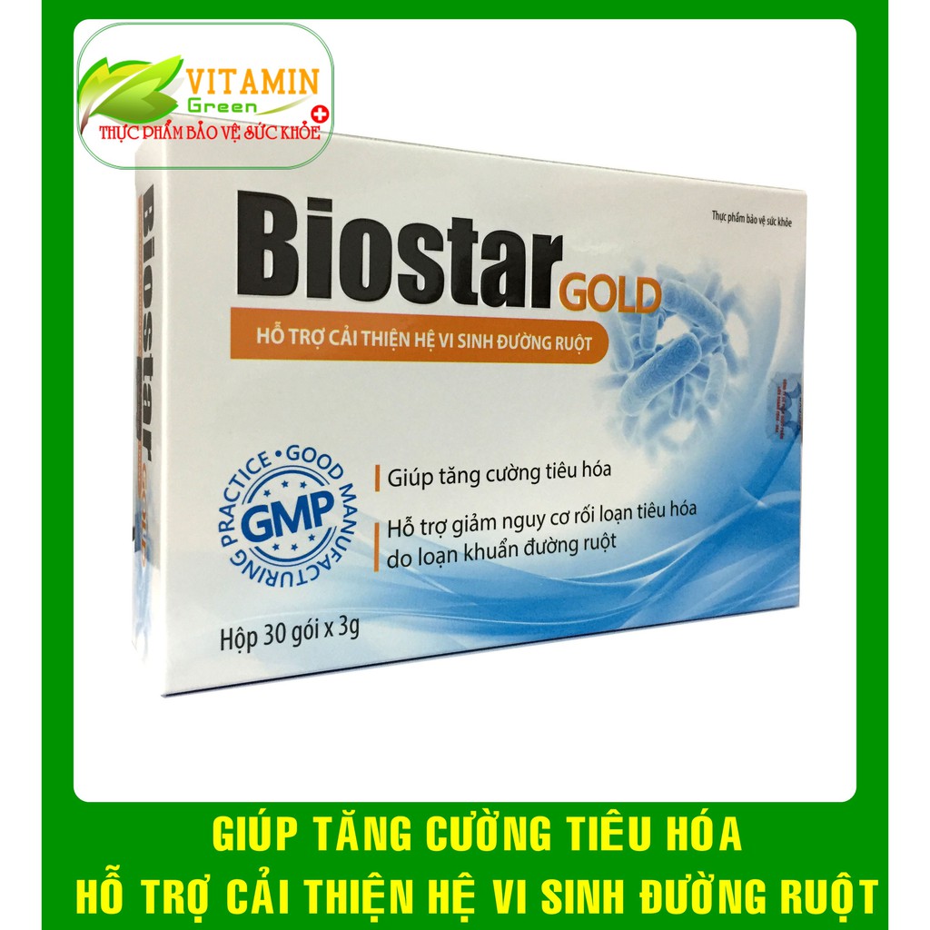  BIOSTAR GOLD BỔ SUNG LỢI KHUẨN, GIÚP TĂNG CƯỜNG TIÊU HÓA (Hộp 30 gói x 3g)