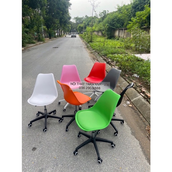 Ghế làm việc - ghế trang điểm -chân xoay ( j05 bánh xe )