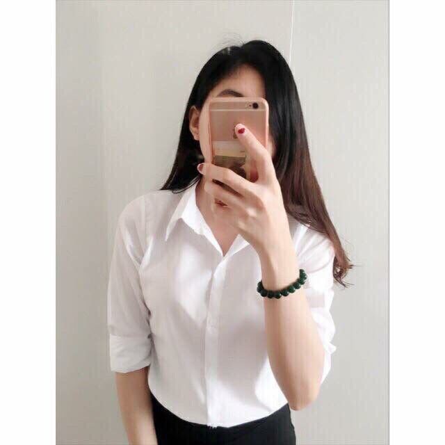 Sơ mi trơn chân phương cực xinh chất vải kate mềm