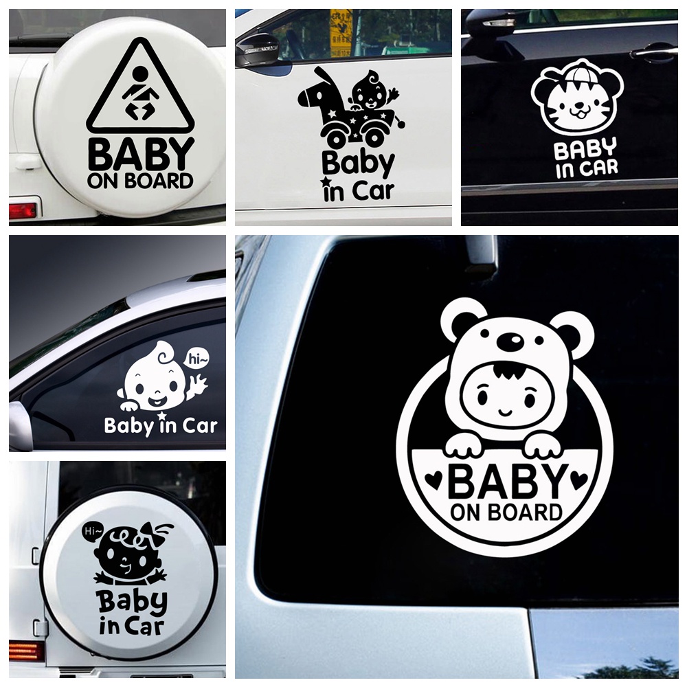 Miếng Dán Trang Trí Xe Hơi In Chữ Baby on board Bằng Vinyl Chống Thấm Nước