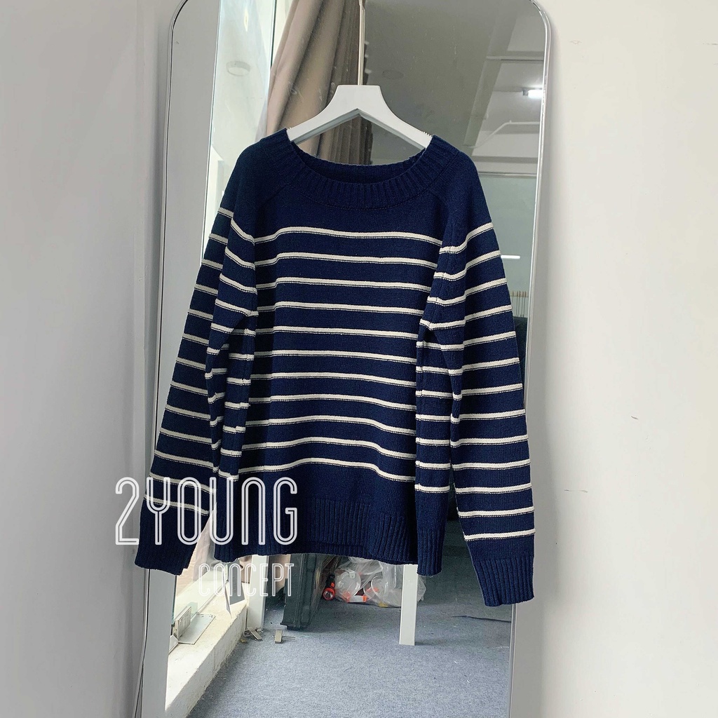 [2YOUNG] [ẢNH THẬT SHOP CHỤP] Áo len sọc ngang A802