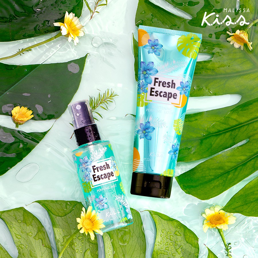 Bộ Đôi Body Lotion 226g &amp; Body Mist 88ml hương Fresh Escape Malissa Kiss