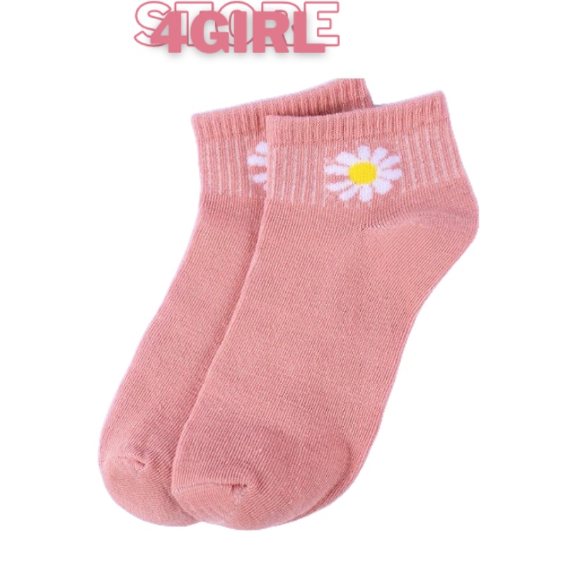 Tất vớ cổ ngắn hoa cúc dày cute Store4girls