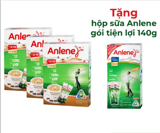  Bộ 3 hộp giấy sữa Anlene hương cà phê latte 10x31G/Hộp