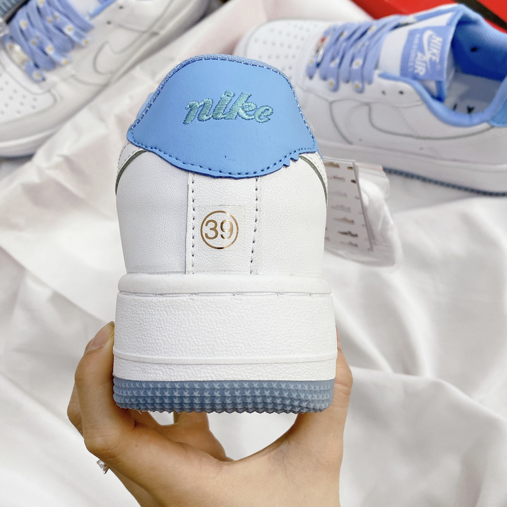 Giày Thể Thao Nữ Ngô Thắng For Hoa Trắng Pha Xanh