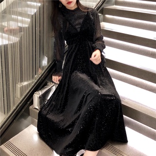 Váy nhung mềm phối ren ulzzang (kèm Feedback)