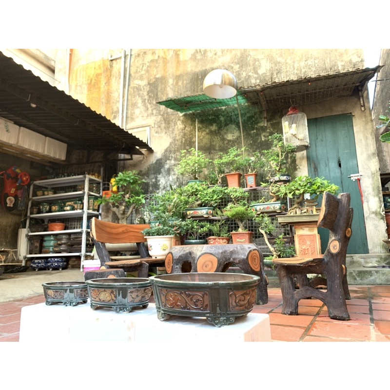 Chậu bonsai bầu giục - bộ 3 cái - có bán lẻ