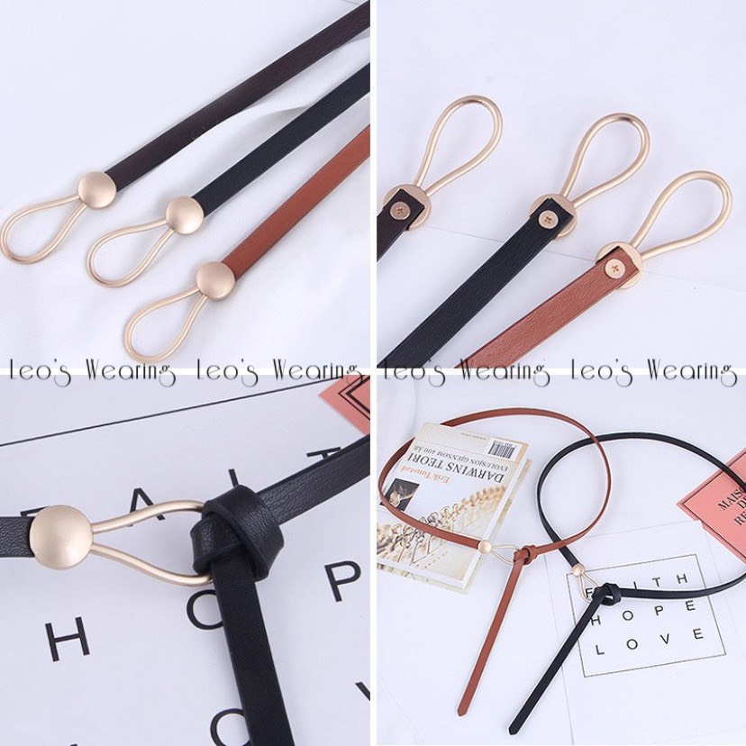 Dây thắt lưng nữ LEOSWEARING đai váy phối đồ siêu xinh tôn dáng Belt bản nhỏ cho đầm dự tiệc