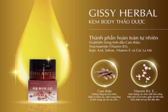 Ủ LẠNH TRẮNG DA BODY GISSY HERBAL WHITE SKIN