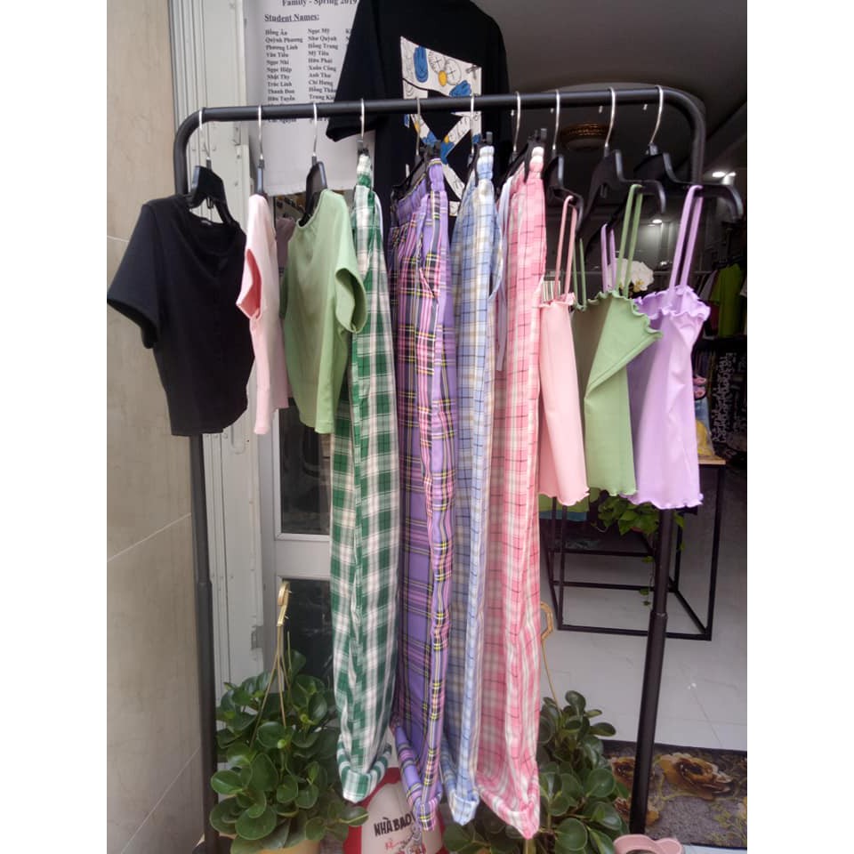 Quần caro ô nhỏ hot trend unisex