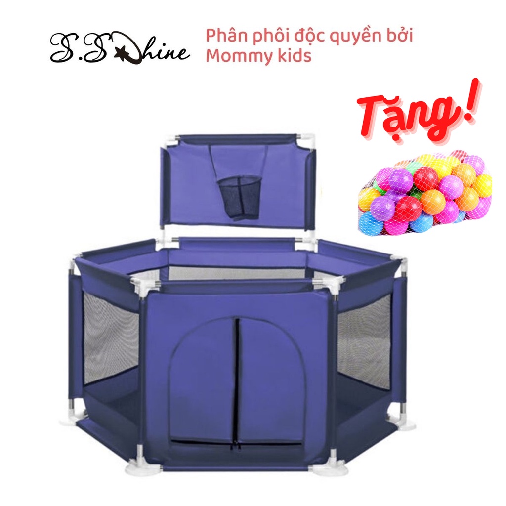 Quây cũi S.SHINE cho bé chất liệu nhự khung ninox hình lục giác, hình vuông