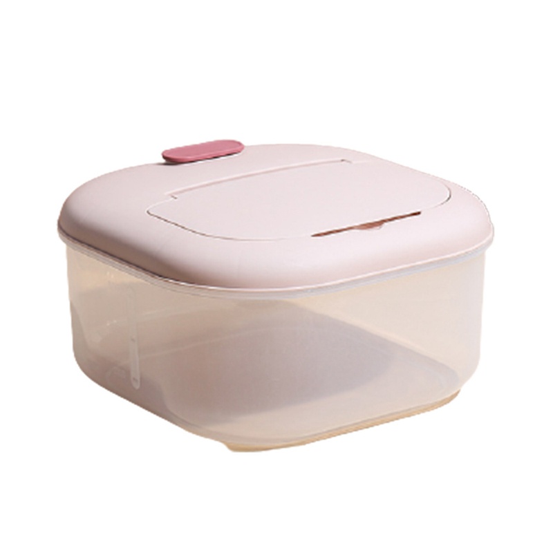 Rice Storage Box Sealed Cereal Dispenser Insect Proof Moisture Proof Pet Dog Food Storage Box(Pink S)