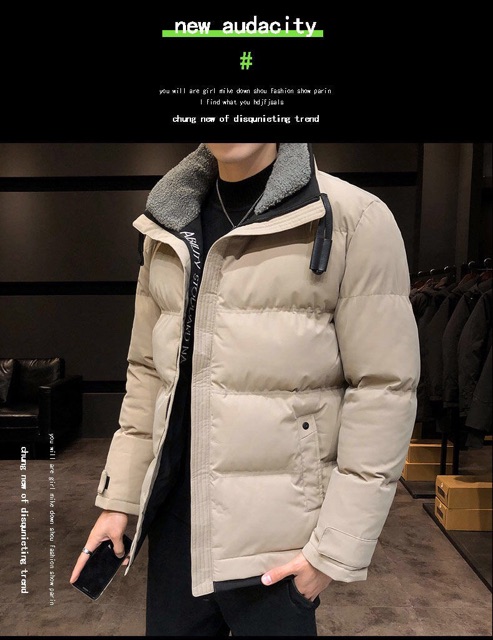 Áo Phao Nam Cổ Lông Cừu Thời Trang Thu đông Cao Cấp Quảng Châu