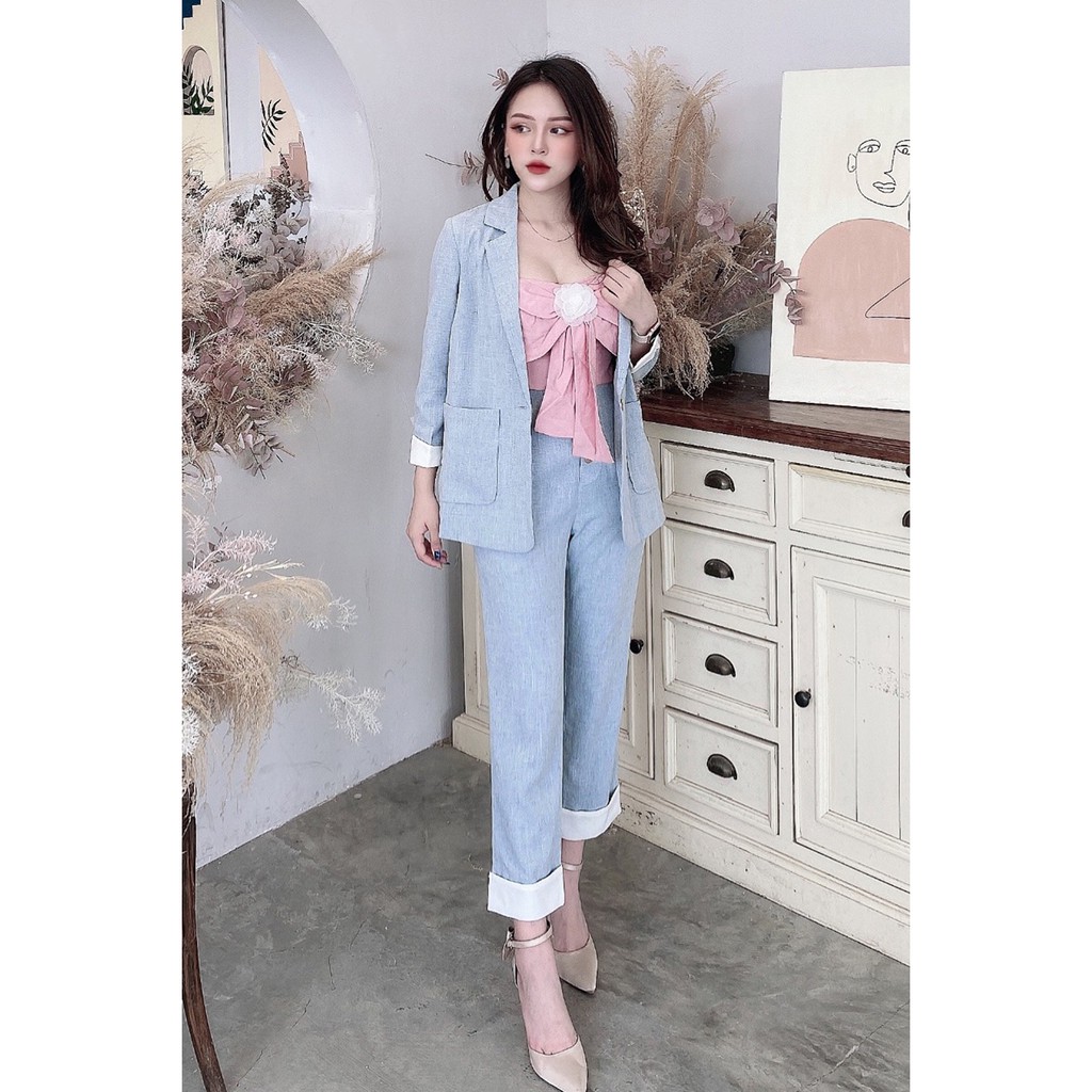 [Mã FAMALLT5 giảm 15% đơn 150k] Áo vest dài túi ốp phối tay - 20Again | BigBuy360 - bigbuy360.vn