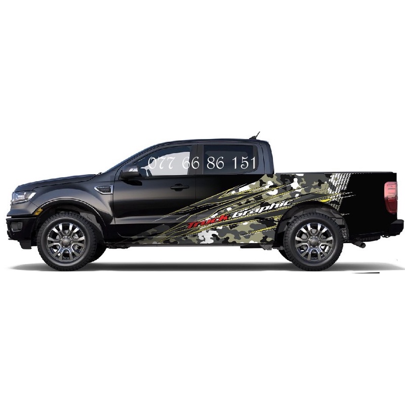 Tem Dán Sườn Xe Ford Ranger Cho Xe Màu Đen Mẫu Mới
