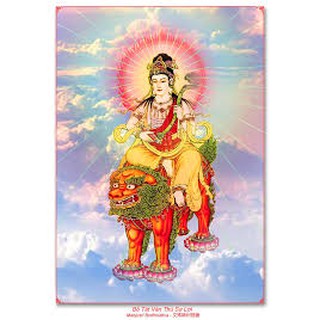 Tranh đính full đá văn thù lợi sư bồ tát