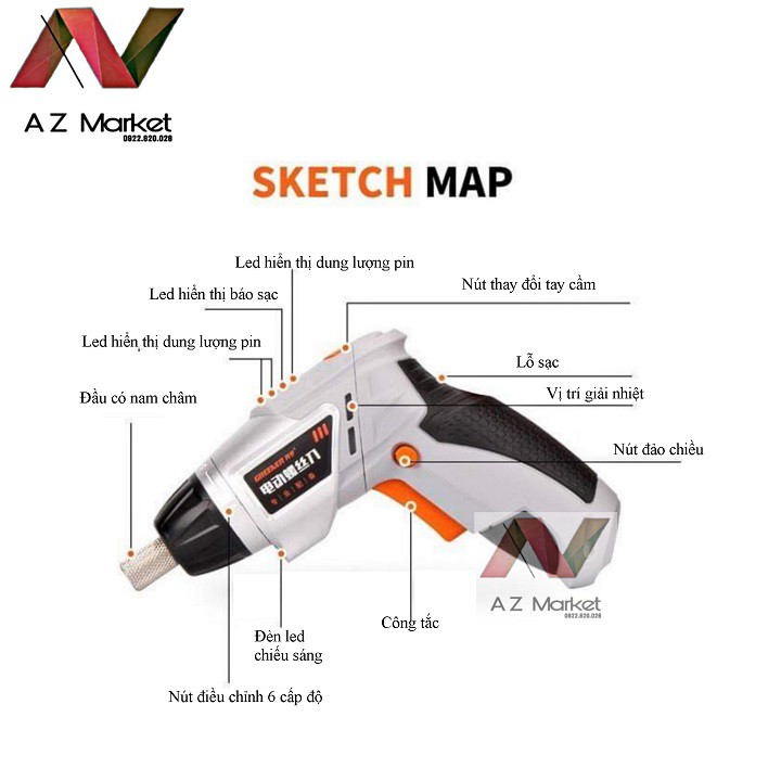 Greener-Máy vặn vít mini cầm tay có thể thay đổi hướng 5V siêu tiện lợi