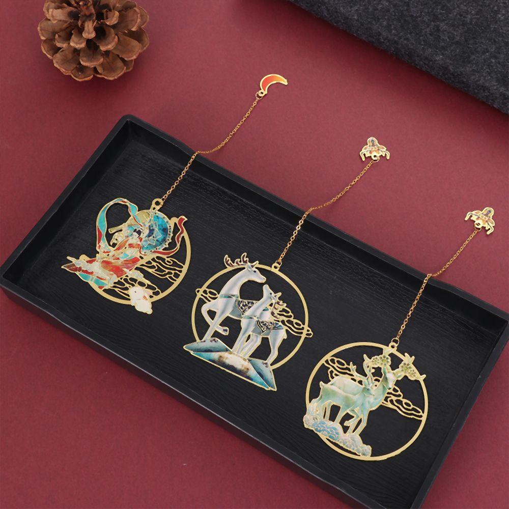 PISTA Thẻ Đánh Dấu Trang Sách Bằng Đồng Thau Phong Cách Trung Hoa Cổ Điển