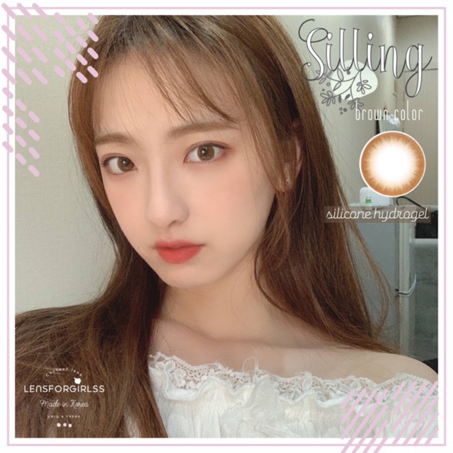 &lt;MẪU CLEAR&gt; Kính áp tròng SILLING BROWN - Silicone Hydrogel của Lensme (HSD: 1 tháng)