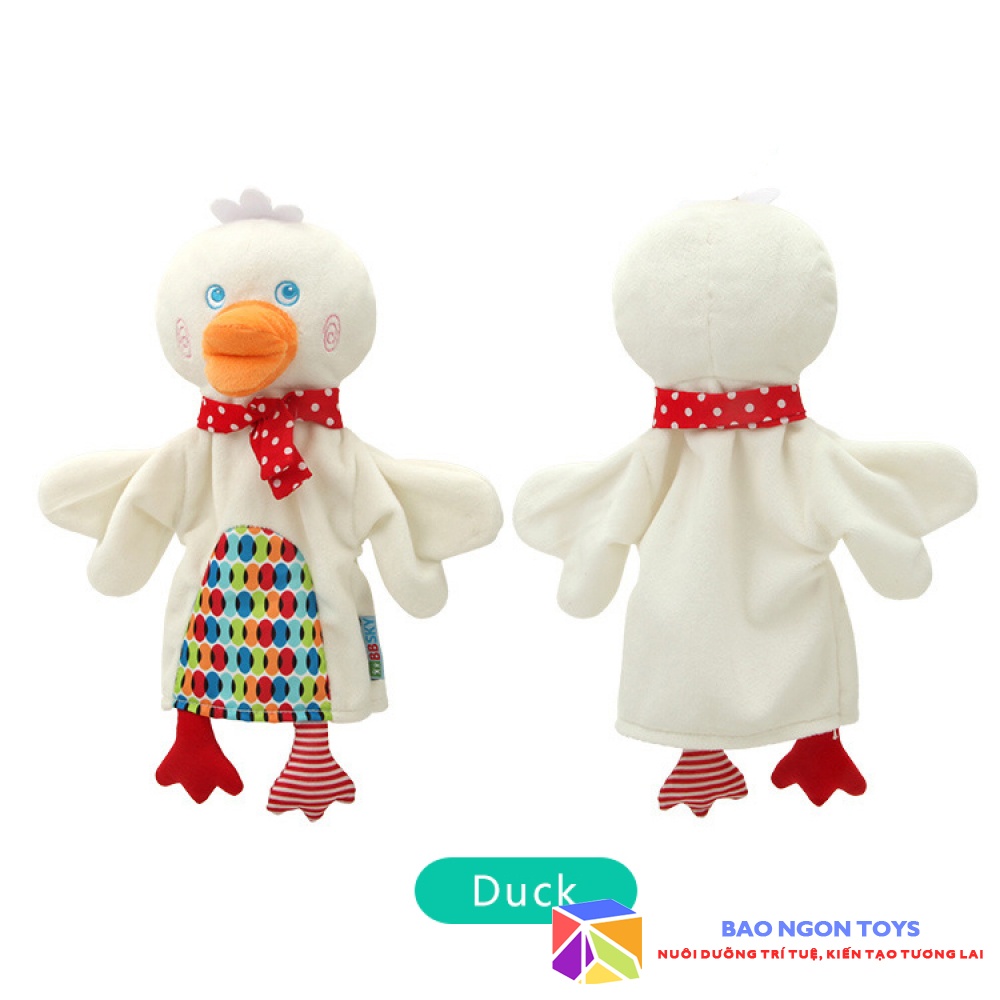 RỐI GĂNG TAY VẢI HÌNH THÚ KỂ CHUYỆN CHO BÉ, ĐỒ CHƠI TƯƠNG TÁC CHO TRẺ SƠ SINH, ĐỒ CHƠI NHẬP VAI - BAO NGON TOYS - DV11