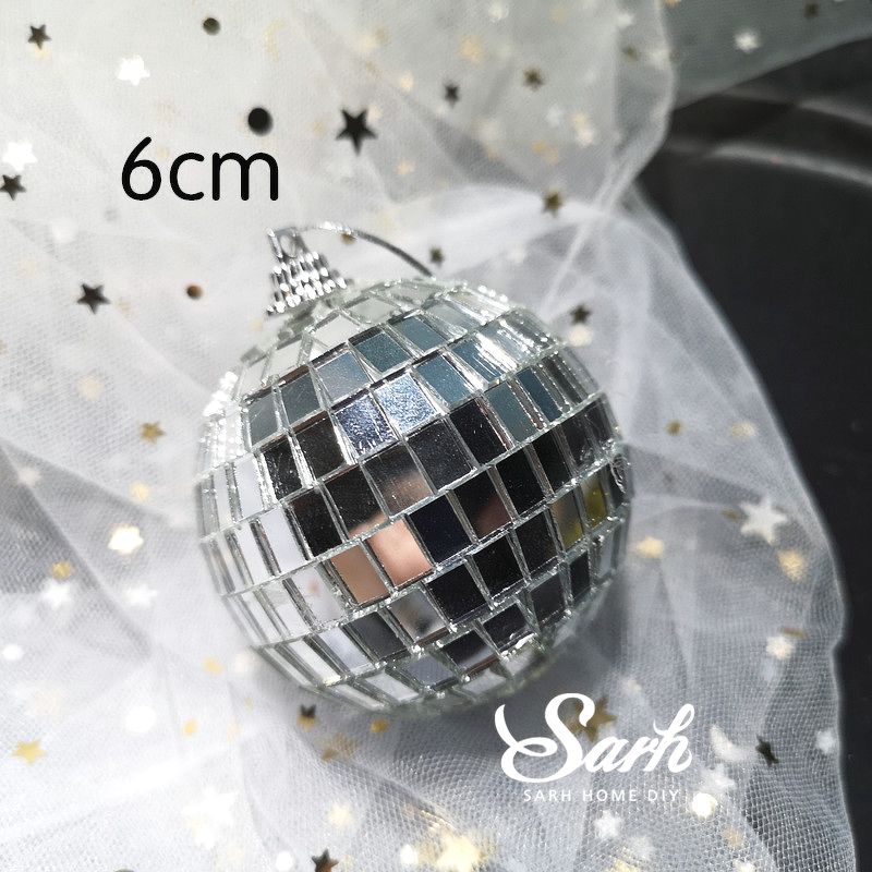 Trang trí quả cầu bạc lấp lánh 6cm