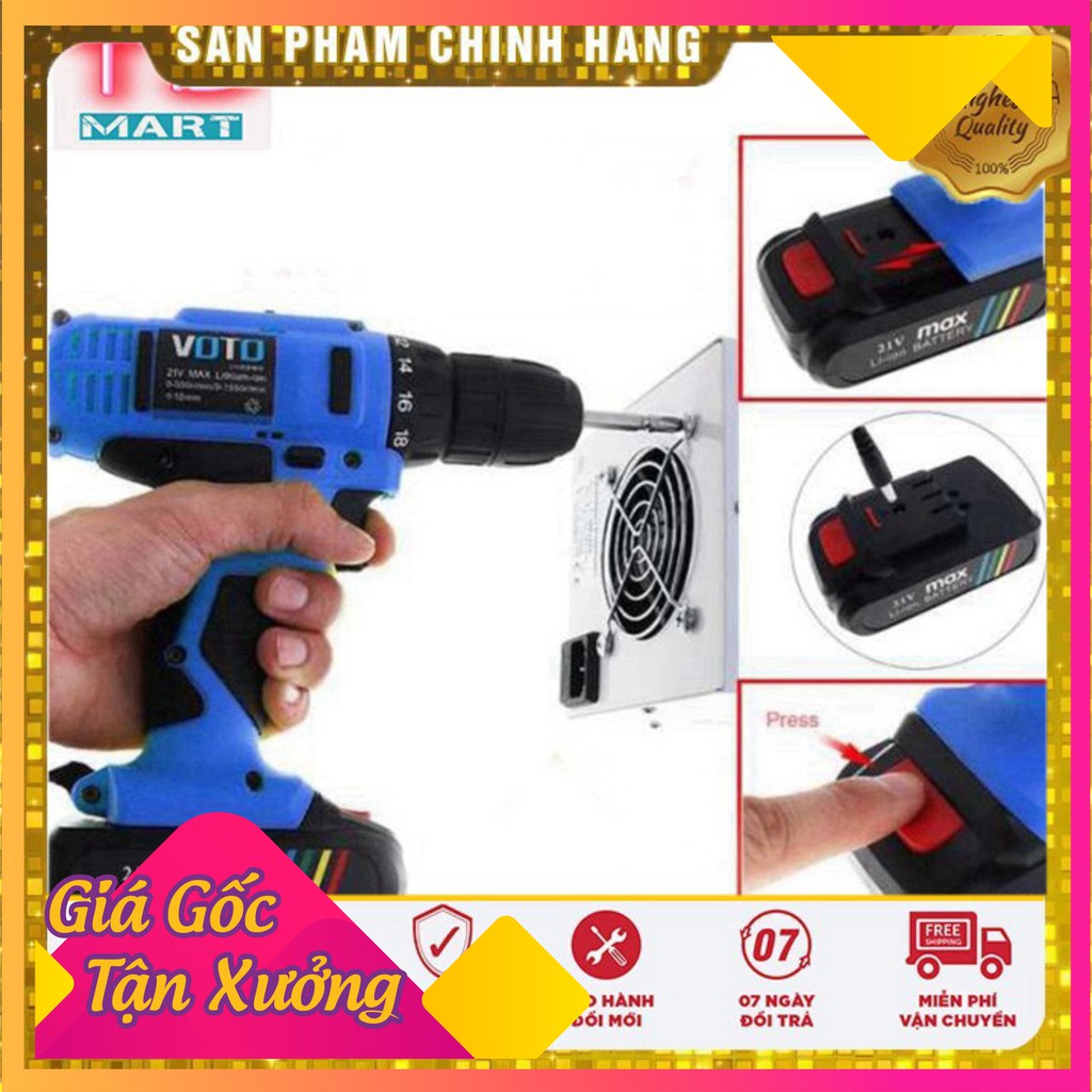 [ GIÁ HỦY DIỆT ]  Máy khoan pin cầm tay VOTO 12V -21V hàng chính hãng