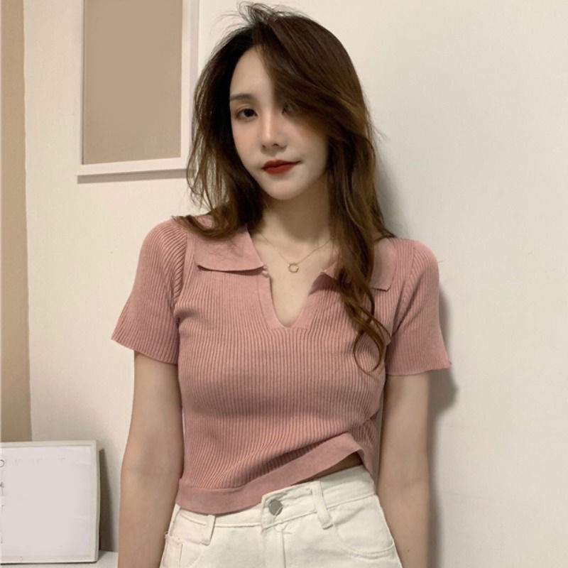 Áo Croptop Dệt Kim Thiết Kế Dây Đan Chéo Phong Cách Mỹ