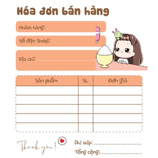 [ Hàng Sẵn ] Hóa Đơn Bán Hàng Mini 1 Liên Rùa