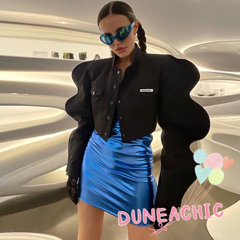 DUNEA Áo khoác cardigan tay dài phối bèo thời trang dành cho nữ