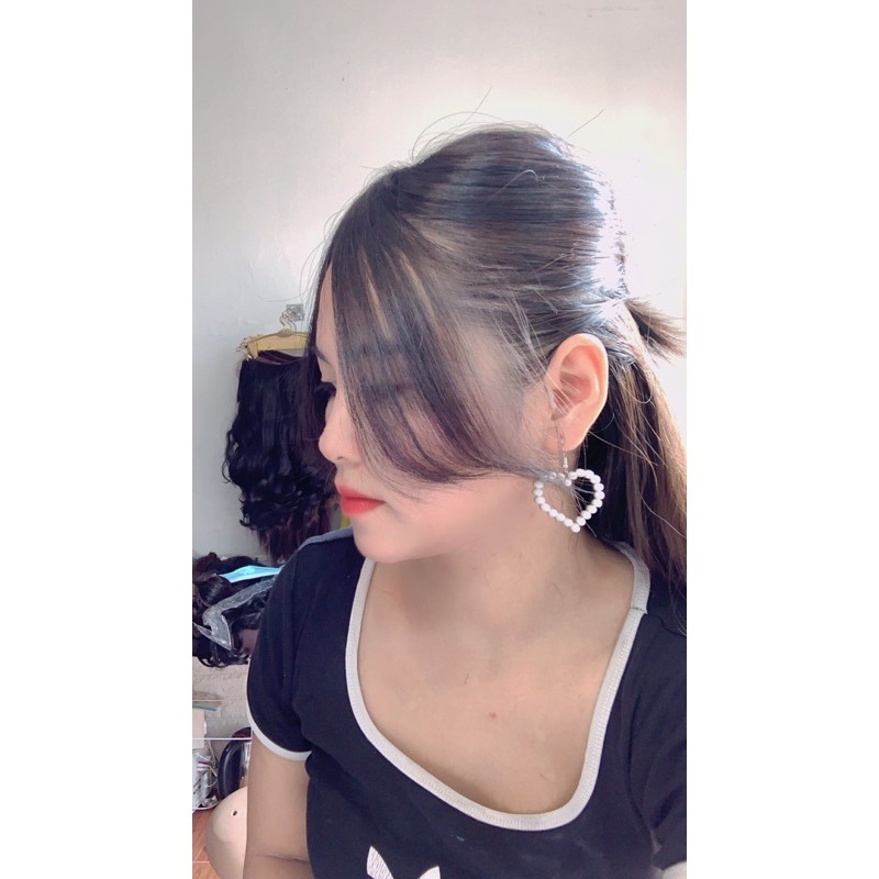 Mái Dài Kiểu Hàn Phủ Hói Làm Dày ❤Dệt Tóc Thật 100% ❤có Rãnh da đầu nhuộm được