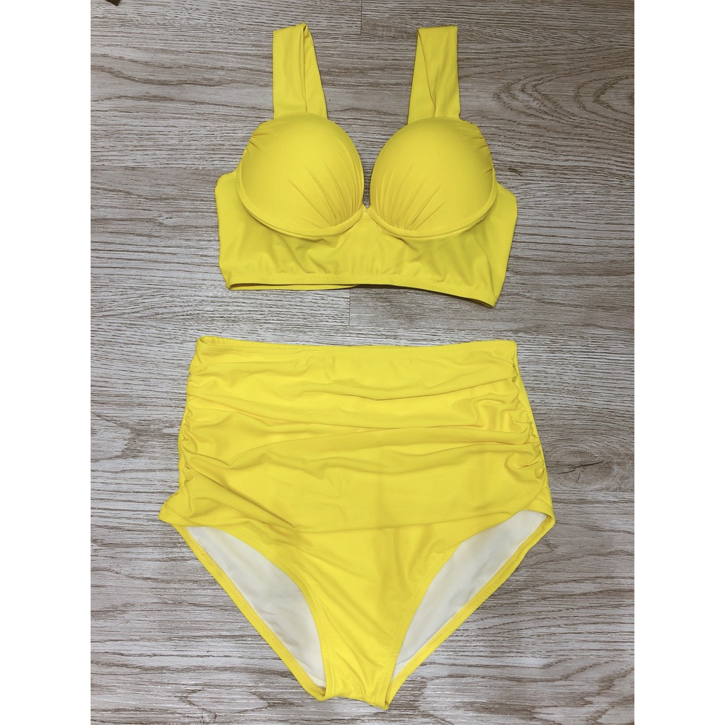 Bikini hai mảnh đẹp dây vai to màu vàng  có gọng nâng ngực mặc đi biên đi bơi ( Đảm bảo 100% như hình) | BigBuy360 - bigbuy360.vn