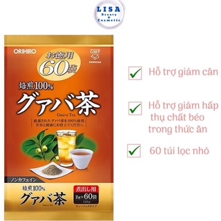 Trà lá ổi giảm mỡ bụng orihiro nhật bản 60 gói, hỗ trợ giảm cân, tiêu đốt mỡ thừa.