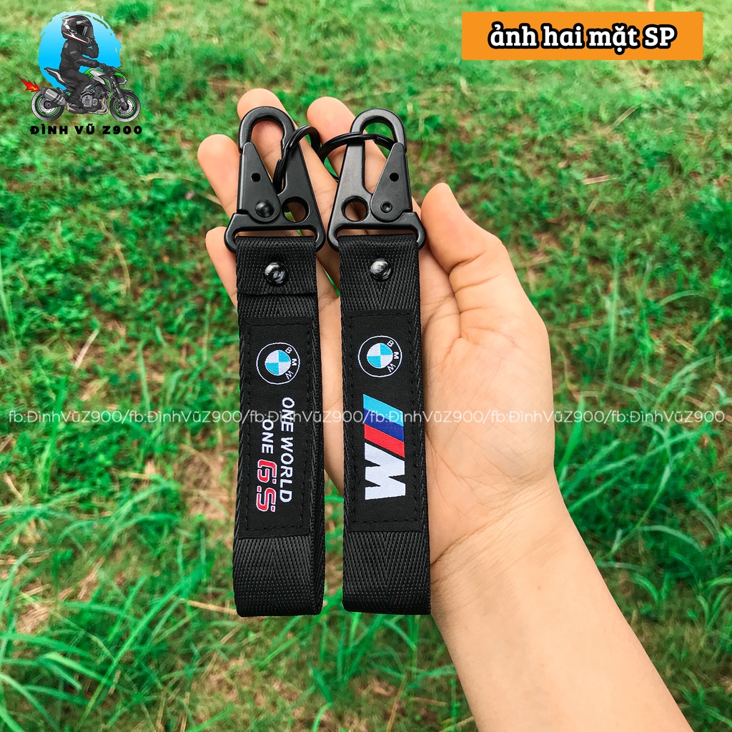 Móc khóa BMW, đầu bấm CHẮC CHẮN, dây vải DÀY DẶN, logo sắc nét không phai màu