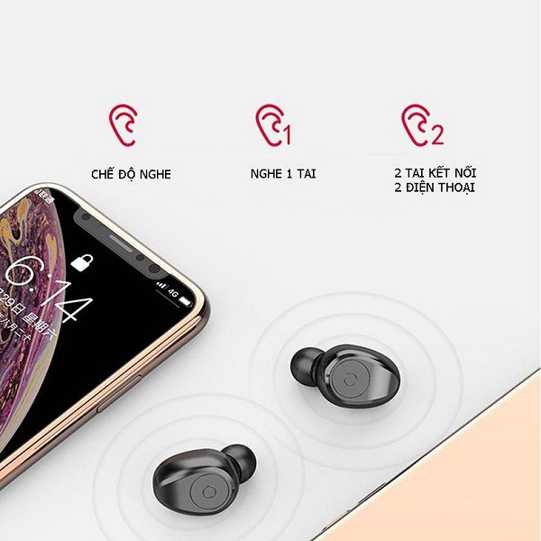 Tai Nghe Bluetooth mini TWS S11 - Chống Nước IPX5 - Nghe 200h -Tích Hợp Micro -Tự Động Kết Nối -Chống ồn CVC 8.0