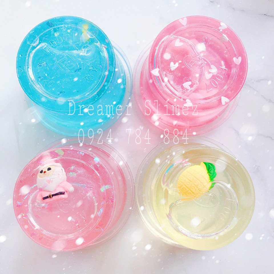 COMBO 4 SLIME HONGKONG 8OK ♥ SIÊU TRONG – TẶNG KÈM CHARM MI