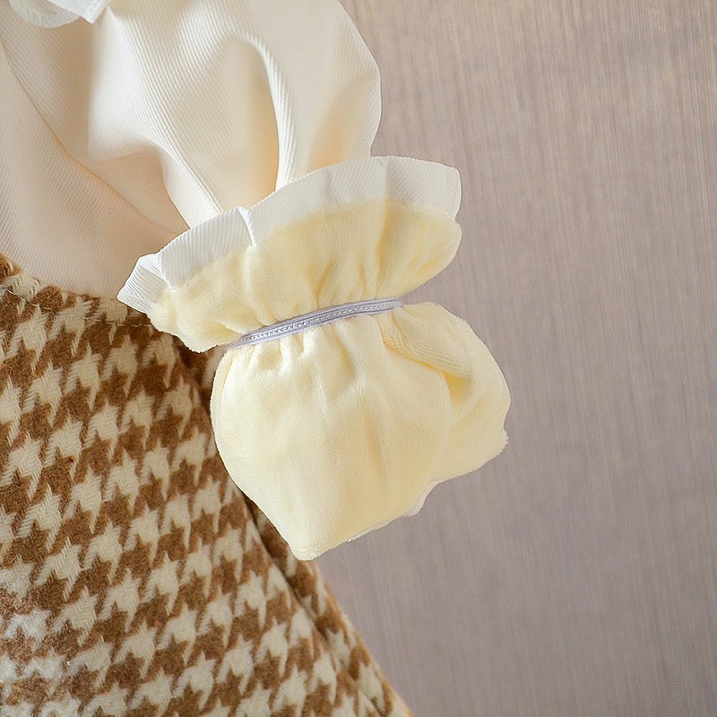 Váy dạ lót nhung mềm mịn bé gái size 10-18kg