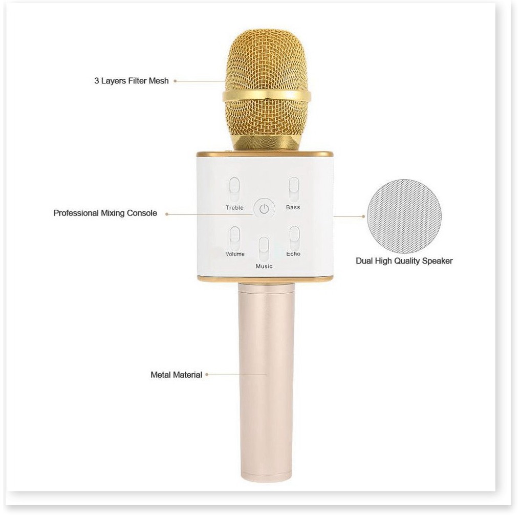 Micro Karaoke Kèm Loa Bluetooth Q7 - Hát Hay Giá Rẻ