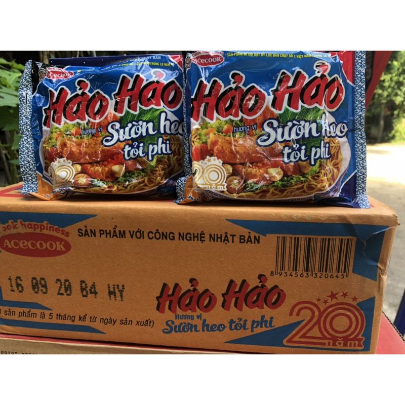 Thùng mì hảo hảo tôm chua cay/ sườn heo tỏi phi 30 gói