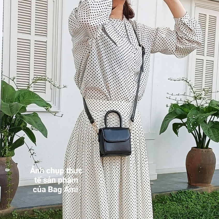 Túi xách nữ mini Quảng Châu cao cấp quai xách đeo chéo dáng hộp 03T2-HV