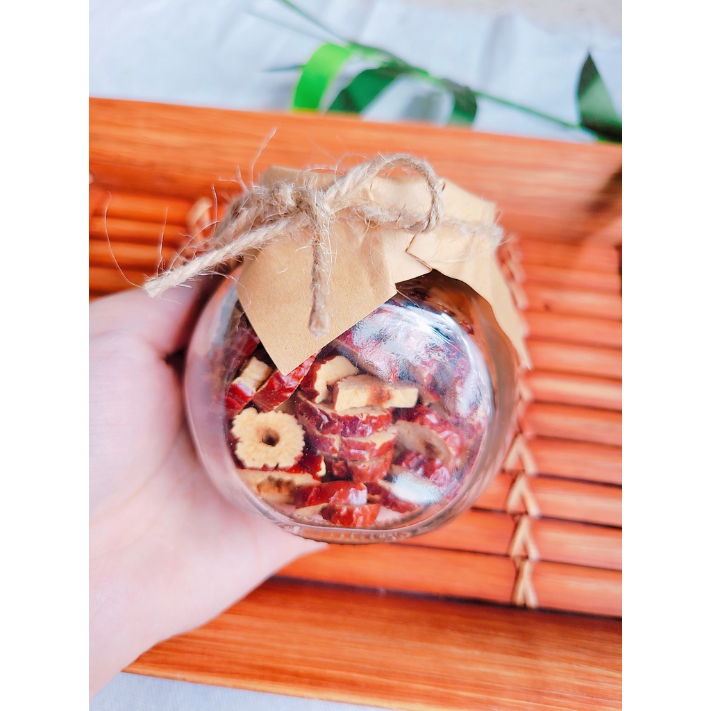 Combo trà hoa 2 lọ thuỷ tinh + hộp thiệp sang trọng đủ loại quà tặng cho người thân sản phẩm tốt trà thảo mộc sỉ