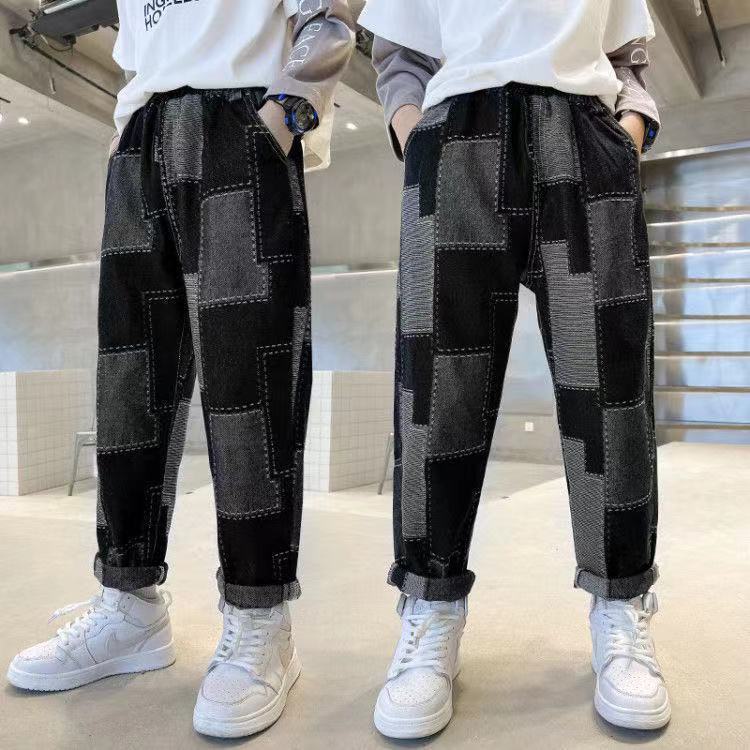 Quần Jeans Dài Phối Màu Thời Trang Cho Bé Trai